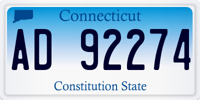 CT license plate AD92274