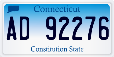 CT license plate AD92276