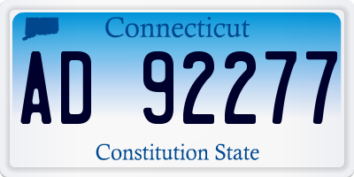CT license plate AD92277