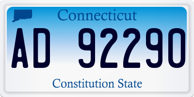 CT license plate AD92290