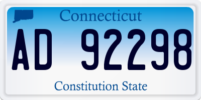 CT license plate AD92298
