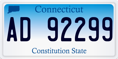 CT license plate AD92299