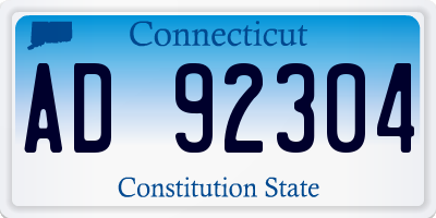 CT license plate AD92304