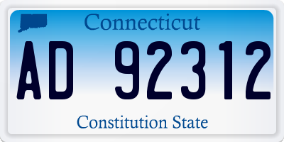 CT license plate AD92312