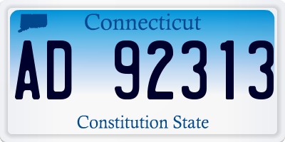 CT license plate AD92313