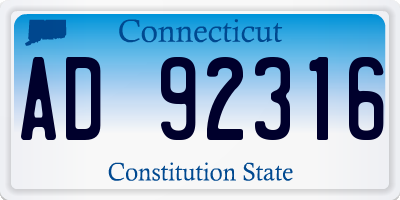CT license plate AD92316