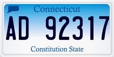 CT license plate AD92317