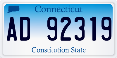CT license plate AD92319