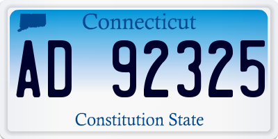 CT license plate AD92325