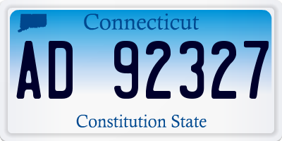 CT license plate AD92327