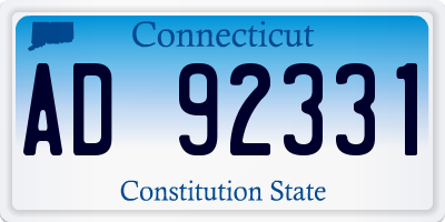 CT license plate AD92331