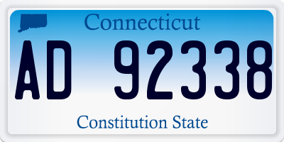 CT license plate AD92338