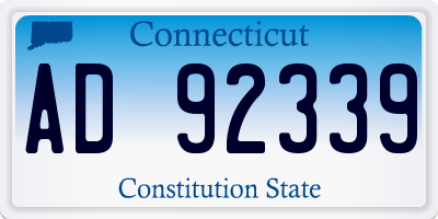 CT license plate AD92339