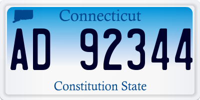 CT license plate AD92344