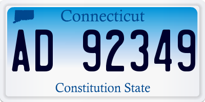CT license plate AD92349