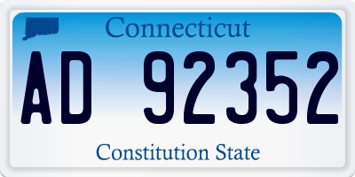 CT license plate AD92352