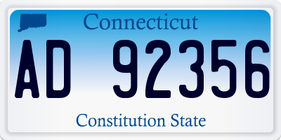 CT license plate AD92356