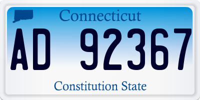 CT license plate AD92367