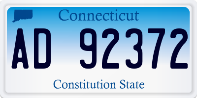 CT license plate AD92372
