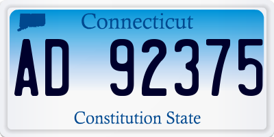 CT license plate AD92375