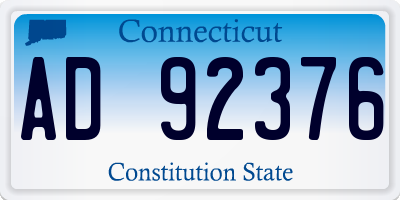 CT license plate AD92376