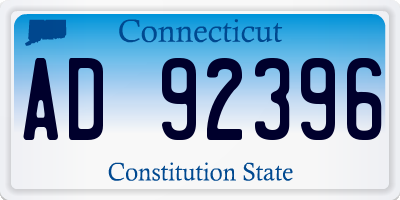 CT license plate AD92396