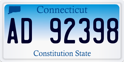 CT license plate AD92398
