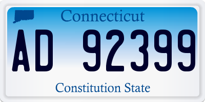 CT license plate AD92399