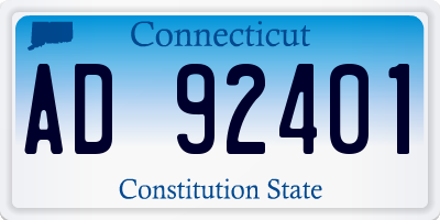 CT license plate AD92401