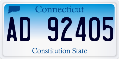 CT license plate AD92405