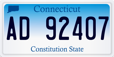CT license plate AD92407