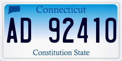 CT license plate AD92410