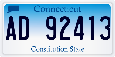 CT license plate AD92413