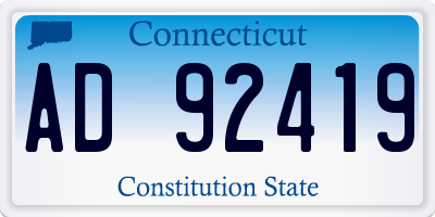 CT license plate AD92419