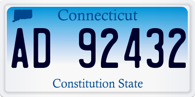CT license plate AD92432