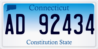 CT license plate AD92434