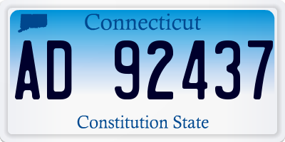 CT license plate AD92437
