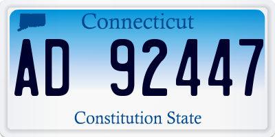 CT license plate AD92447