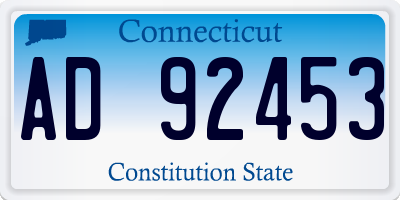 CT license plate AD92453