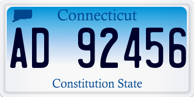 CT license plate AD92456
