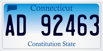 CT license plate AD92463
