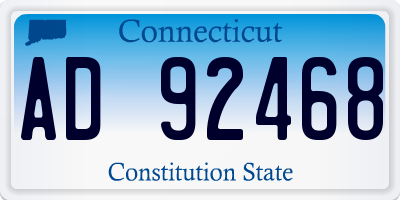 CT license plate AD92468