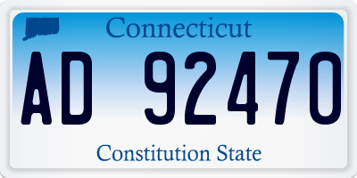 CT license plate AD92470