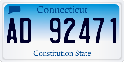 CT license plate AD92471