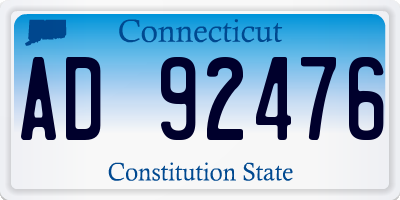 CT license plate AD92476