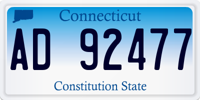 CT license plate AD92477