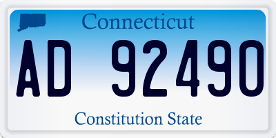 CT license plate AD92490