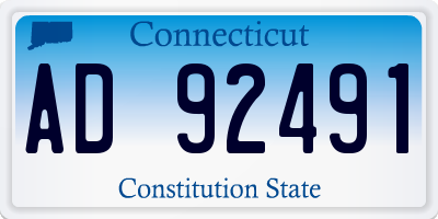 CT license plate AD92491