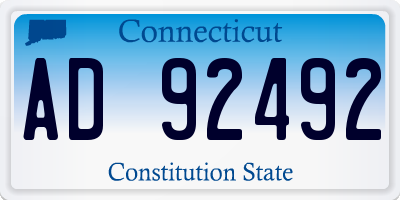 CT license plate AD92492