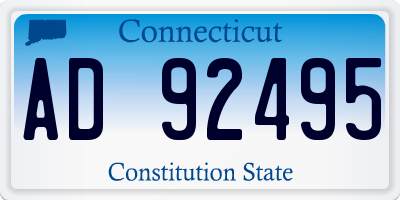 CT license plate AD92495
